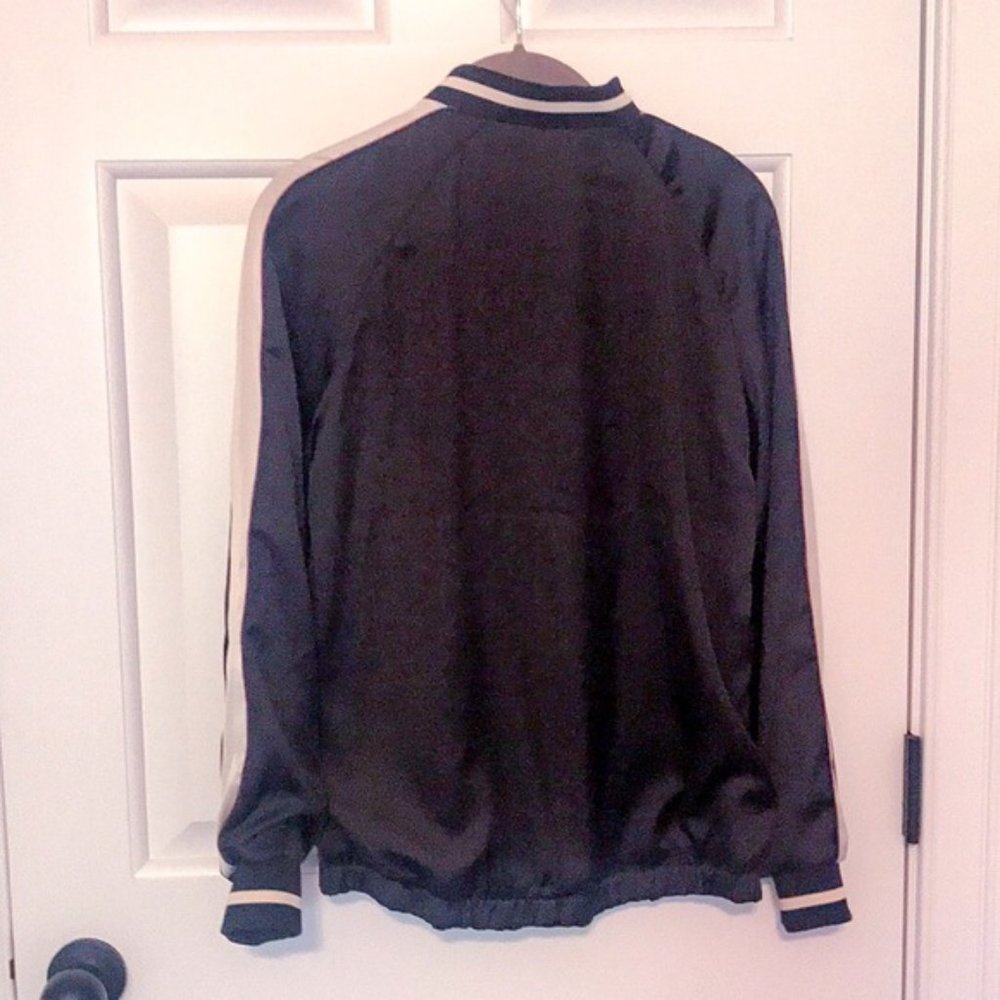 black satin bomber jacket - Picture 5 of 8